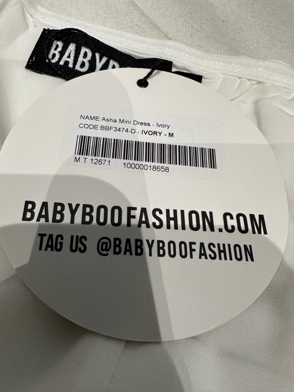Babyboo | ASHA Strapless Mini DRESS - IVORY | Medium New with Tag - Picture 12 of 15